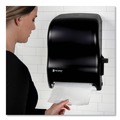 Just Launched | San Jamar T1100TBK 12.94 in. x 9.25 in. x 16.5 in. Lever Roll Classic Towel Dispenser - Transparent Black Pearl image number 6