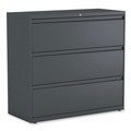 Office Filing Cabinets & Shelves | Alera 25507 42 in. x 18.63 in. x 40.25 in. 3 Legal/Letter/A4/A5 Size Lateral File Drawers - Charcoal image number 0
