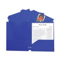 File Folders | C-Line 33935 11 in. x 8.5 in. 3-Hole Punch Two-Pocket Heavyweight Poly Portfolio Folder - Blue (25/Box) image number 2