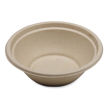 BOWLS AND PLATES | World Centric BO-SC-U24-LFP 7.4 in. x 7.4 in. x 2.3 in. 24 oz. Paper Fiber Bowls - Natural (500/Carton)