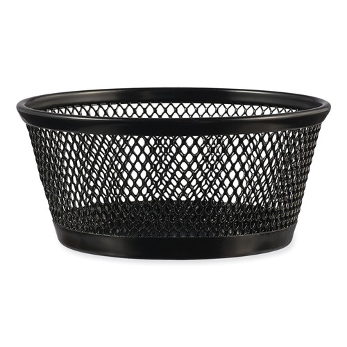 Back to School Sale | Universal UNV20014 4.38 in. x 2 in. Steel Mesh Storage Dish - Jumbo, Black image number 0
