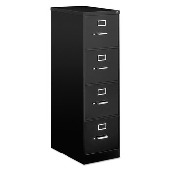 Alera 25473 15 in. x 25 in. x 52 in. 4-Drawer Economy Vertical Letter File Cabinet - Black