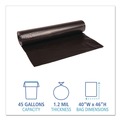 Trash Bags | Boardwalk X8046SKKR01 40 in. x 46 in. 45 gal. 1.2 mil Recycled Low-Density Polyethylene Can Liners - Black (100/Carton) image number 4