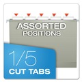 File Folders | Pendaflex 04152 1/5 GRA 1/5-Cut Tabs Letter Size Colored Reinforced Hanging Folders - Gray (25/Box) image number 2