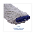 Mops | Boardwalk BWK732R 32 oz. Economical Lie-Flat Rayon Fiber Mop Head - White (12/Carton) image number 7