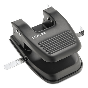 Universal UNV74222 30-Sheet Two 9/32 in. Hole Punch - Black