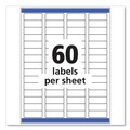 Labels | Avery 06520 Easy Peel 0.66 in. x 1.75 in. Mailing Labels with Sure Feed Technology - Glossy Clear (60/Sheet, 10 Sheets/Pack) image number 5