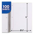Notebooks & Pads | Mead 06622 11 in. x 8 in. Sheets 1-Subject Medium/College Rule Spiral Notebook - Random Assorted Cover Color image number 3