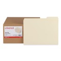 Back to School Sale | Universal 5749 0.75 in. Expansion 1/3-Cut Tabs Top Tab File Folders - Assorted, Letter Size, Manila (250/Carton) image number 0
