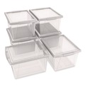Boxes & Bins | Storex 61430U06C Storage Bins, with Snap-On Lid, 4 gal, 11.25 x 13.53 x 7.87, Translucent, 6/Pack image number 0