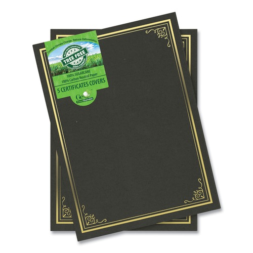 Frames | Geographics 49029 9.75 in. x 12.5 in. Certificate/Document Cover - Black With Gold Foil (5/Pack) image number 0