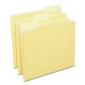 File Folders | Universal UNV10504 Deluxe Colored Top 1/3-Cut Tabs Letter Size File Folders - Yellow/Light Yellow (100/Box) image number 1