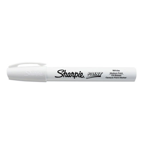 Permanent Markers | Sharpie 2107614 Medium Bullet Tip Permanent Paint Marker - White (1 Dozen) image number 0