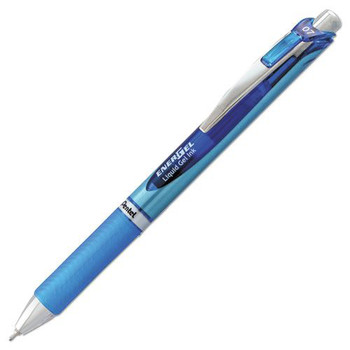 Pentel BLN77-C EnerGel RTX Medium 0.7 millimeter Retractable Gel Pen - Blue Ink/Blue/Light Blue Barrel