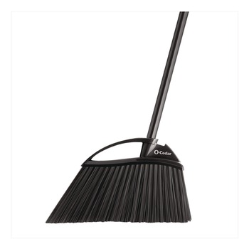BROOMS | O-Cedar 168215EA 48 in. Handle Outdoor PowerCorner Angle Broom - Black/Gray