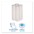Trash Bags | Boardwalk H8046HWKR01 40 in. x 46 in. 45 gal. 0.6 mil Low-Density Waste Can Liners - White (100/Carton) image number 3