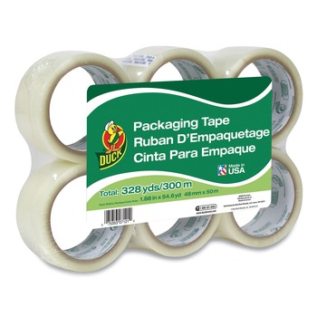 PACKING TAPES | Duck 240053 1.88 in. x 55 yds 3 in. Core Commercial Grade Packaging Tape - Clear (6/Pack)