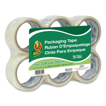 Duck 240053 1.88 in. x 55 yds 3 in. Core Commercial Grade Packaging Tape - Clear (6/Pack)