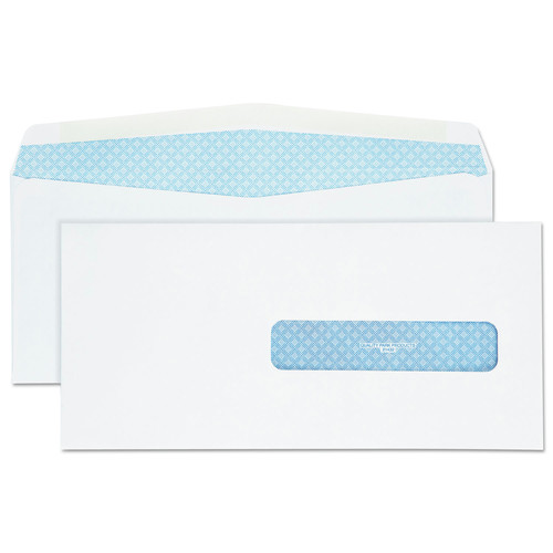 Envelopes & Mailers | Quality Park QUA21438 4.5 in. x 9.5 in. Commercial Flap Redi-Seal Closure Address Window Security Tinted Insurance Claim Form Envelope - White (500/Box) image number 0