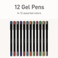 Back to School Sale | TOPS PEN12185 Assorted Point Sizes PENTONIC Stick Gel Pen - Assorted Ink Colors/Black Barrel (12/Pack) image number 2