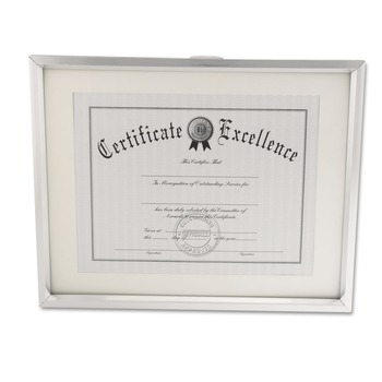 Universal UNV76854 11.25 in. x 14.5 in. Easel Back Plastic Document Frame - Metallic Silver