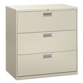 Just Launched | HON H693.L.Q Brigade 600 Series Three-Drawer 42 in. x 18 in. x 39.13 in. Lateral File - Light Gray image number 0