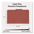 File Folders | Smead 19075 Six SafeSHIELD Fasteners 2/5-Cut Tabs 2 Dividers Legal Size Pressboard Classification Folders - Red (10/Box) image number 3