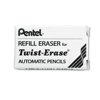 Pentel E10 Cylindrical Rod Eraser Refills for Pentel Side FX and Twist-Erase Pencils - White (3/Pack)