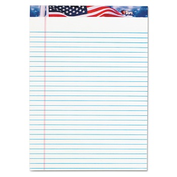 TOPS 75140 American Pride 8.5 in. x 11.75 in. Writing Pad - Wide/Legal, White (50 Sheets/Pad, 12 Pads/Pack)