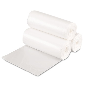 Boardwalk Z4831LN GR1 16 Gallon 7 mic 24 in. x 31 in. Perforated Roll High Density Can Liners - Natural (50 Bags/Roll, 20 Rolls/Carton)
