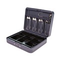 Retail Store Supplies | CONTROLTEK 500128 11.8 in. x 9.5 in. x 3.2 in. 6-Compartments Cash Box with Combination Lock - Charcoal image number 1