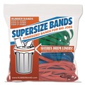 Rubber Bands | Alliance 08997 Assorted Lengths (12 in., 14 in., and 17 in.) 0.25 in. Wide 4060 PSI Max Elasticity SuperSize Bands - Assorted Colors (24/Pack) image number 0