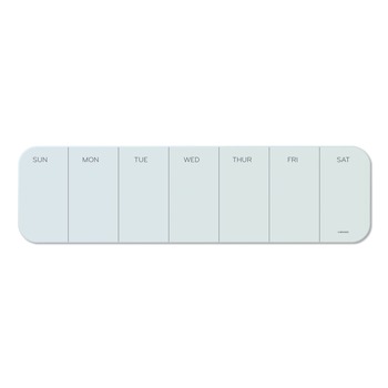 U Brands 3688U00-01 20 x 5.5 Undated One-Week Cubicle Glass Dry Erase Board - White Surface