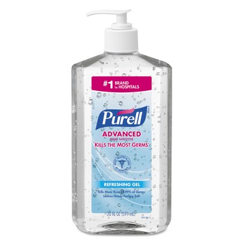 PURELL 3023-12 20 oz. Pump Advanced Refreshing Gel Hand Sanitizer - Clean Scent