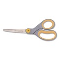 Arts & Crafts Supplies | Westcott 13529 8 in. Long 3.5 in. Cut Length Titanium Bonded Scissors - Straight Gray/Yellow Handle image number 0