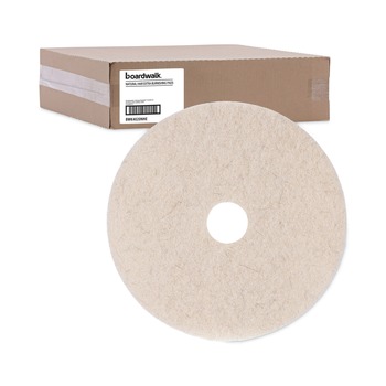 Boardwalk BWK4020NHE 20 in. Diameter Natural Hog Hair Burnishing Floor Pads - Tan (5/Carton)