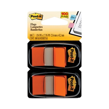 Post-it Flags 680-OE2 Standard Page Flags in Dispenser - Orange (100/Pack)