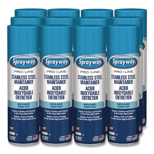 Cleaning & Janitorial Supplies | Sprayway PRO LINE 1000058336 16 oz Stainless Steel Maintainer (12/Carton) image number 0