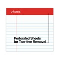 Notebooks & Pads | Universal M9-45000 Perforated Wide/Legal Ruled Writing Pads With (50) 8.5 in. x 14 in. Sheets - White Sheet/Red Headband (1-Dozen) image number 4