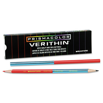 Prismacolor 02456 Verithin 2 millimeter Dual-Ended Two-Color Pencils - Blue/Red Lead/Barrel (1-Dozen)