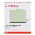 File Folders | Universal UNV10251 4-Section Pressboard Classification Folder - Letter, Green (10/Box) image number 0