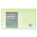 Retail Store Supplies | National 14055 5 x 8.5 Four-Ring Binder Refill Sheets - Green (100/Pack) image number 0