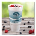 Just Launched | Dart 32AJ20H 32 oz. Horizon Hot/Cold Foam Drinking Cups - Teal/White (400/Carton) image number 6