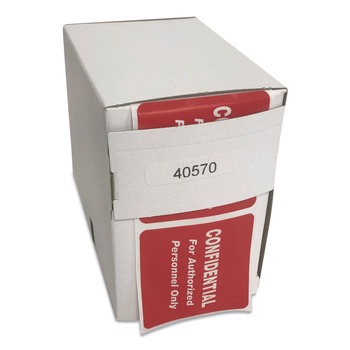 Tabbies 40570 2 in. x 2 in. CONFIDENTIAL For Authorized Personnel Only HIPAA Labels - Red (500/Roll)