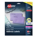 Labels | Avery 06520 Easy Peel 0.66 in. x 1.75 in. Mailing Labels with Sure Feed Technology - Glossy Clear (60/Sheet, 10 Sheets/Pack) image number 0