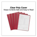 Report Covers & Pocket Folders | Universal UNV57123 0.5 in. Capacity 8.5 in. x 11 in. Prong Fastener Clear Front Report Cover - Clear/Red (25/Box) image number 2