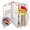 File Folders | Smead 14091 8 SafeSHIELD Fasteners 2/5-Cut Tabs 3 Dividers Letter Size Pressboard Classification Folders - Gray-Green (10/Box) image number 7