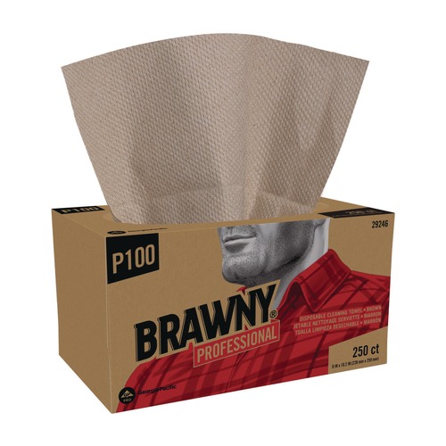 Paper Towels and Napkins | Georgia-Pacific 29246 All Purpose Wipers 1-Ply 9 x 10.25 Brown 250 Wipers/Box 24 Boxes/Carton image number 0