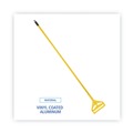 Mops | Boardwalk BWK620 60 in. Quick Change Side-Latch Plastic Mop Head Aluminum Handle - Yellow image number 6