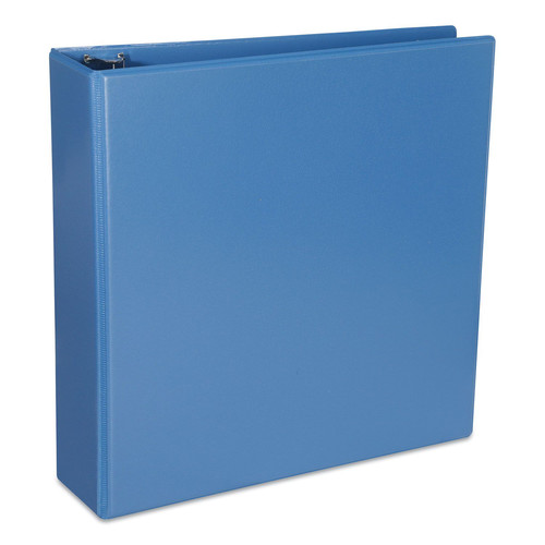 Binders | Universal UNV20733 11 in. x 8.5 in. 2 in. Capacity 3 Rings Slant D-Ring View Binder - Light Blue image number 0